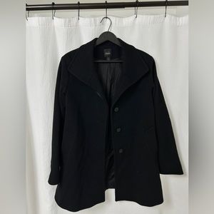 Saks Fifth Avenue Black Button-Up Trench Coat - Size 4
